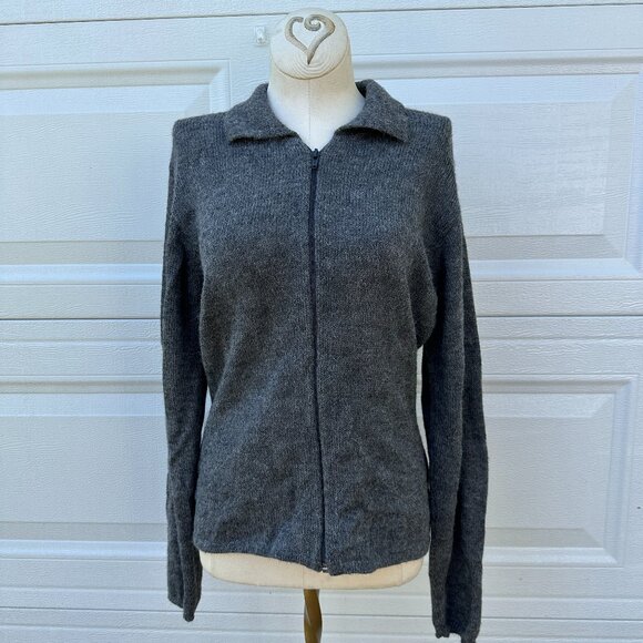 Inca Fashions 100% Alpaca Cardigan Gray Zipper Jacket XL NEW Sweater - Picture 1 of 10